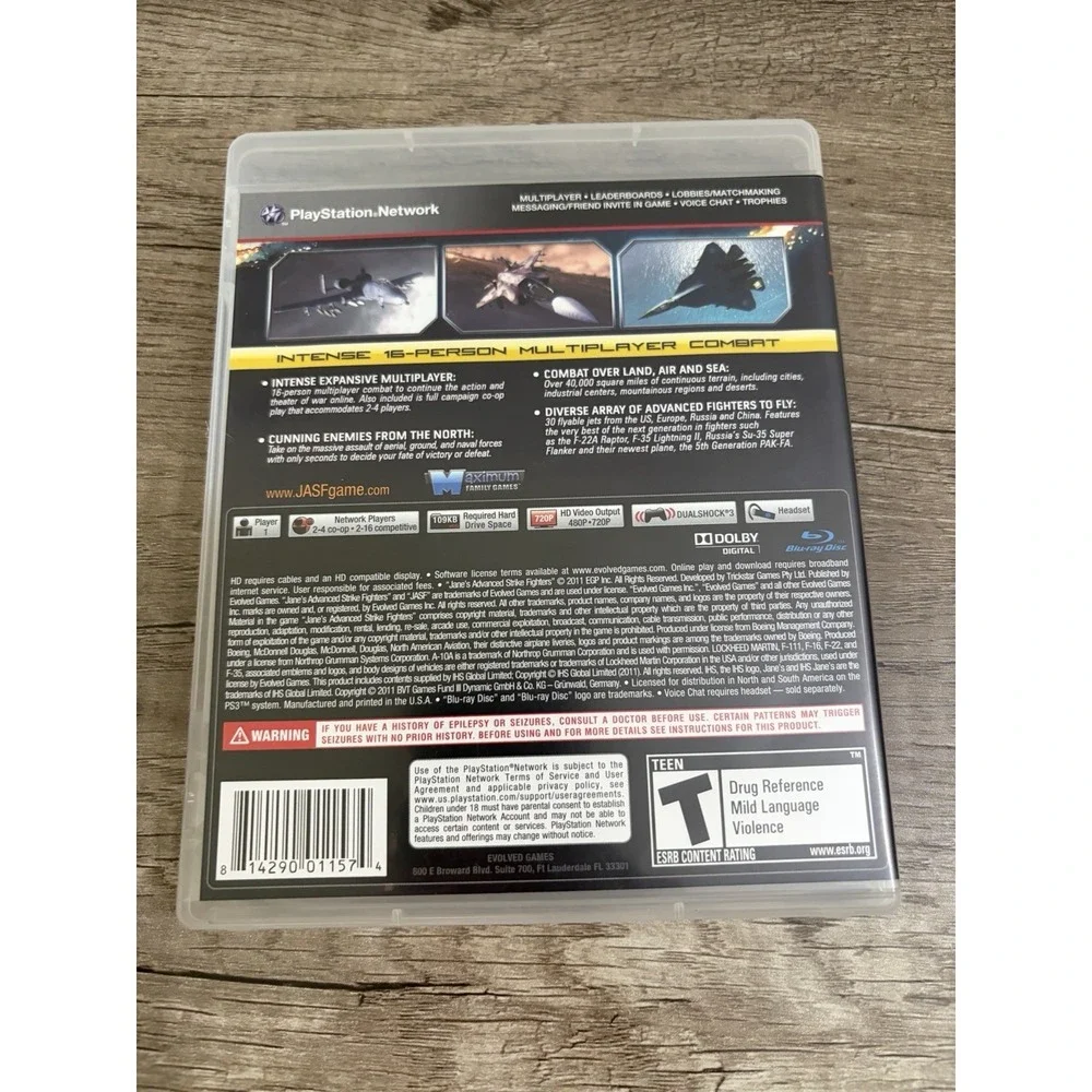 Janes Advance Strike Fighters - Sony PlayStation 3 Video Game CIB Air Force Jets